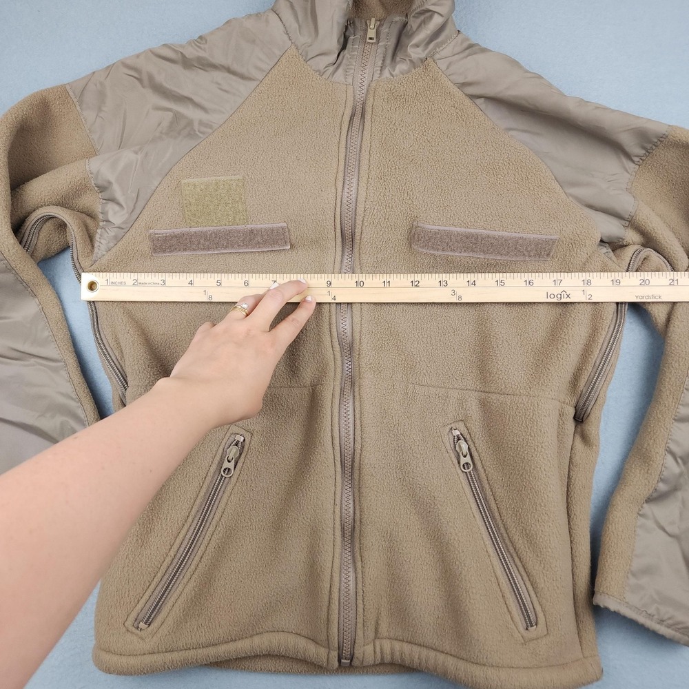 A.O.S. Tactical Atheros Jacket Mens Small Beige Fleece Full Zip Military USA - Picture 7 of 10